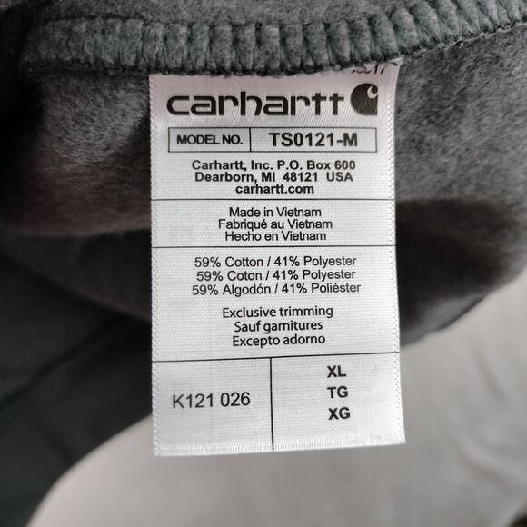 Carhartt Hoodie Men XL Gray Loose Fit Midweight Sweatshirt Pullover K121 NEW - Picture 9 of 10